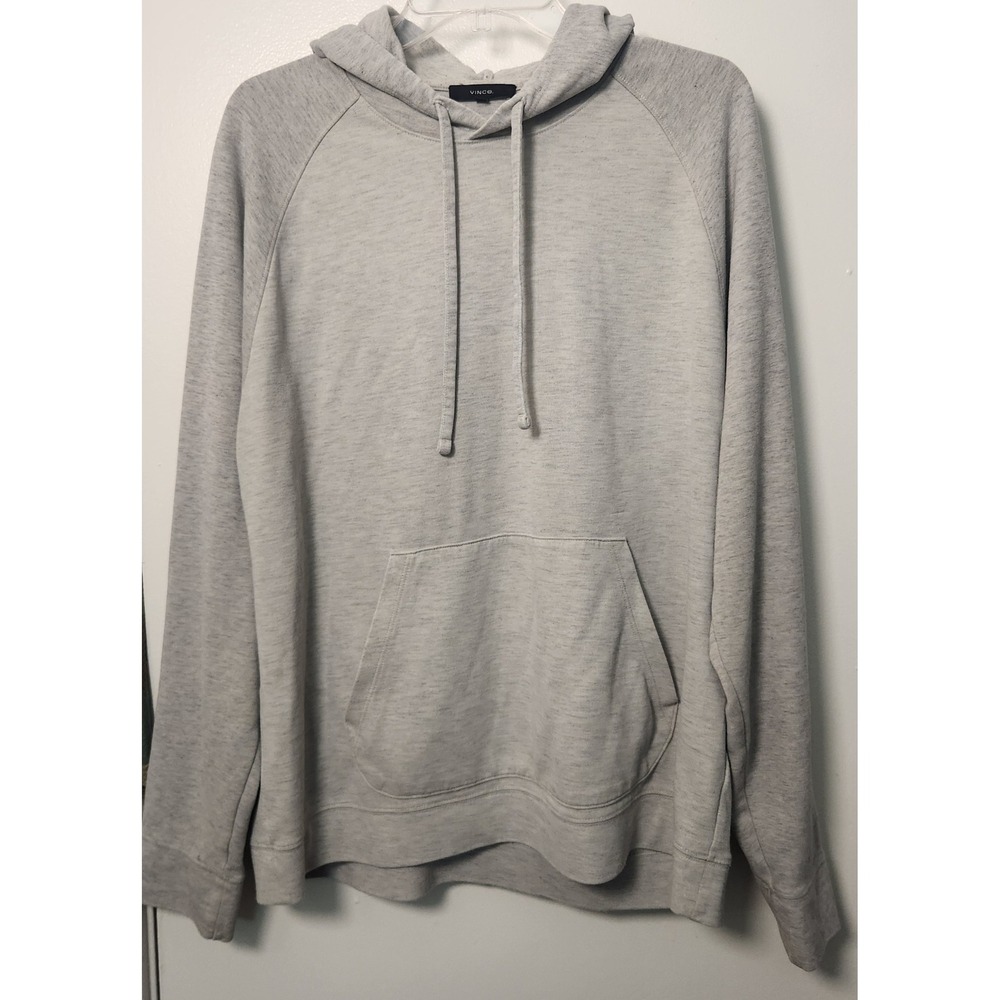 Vince Lightweight Women's Gray Hoodie Pullover Kangaroo Pocket Drawstring XL